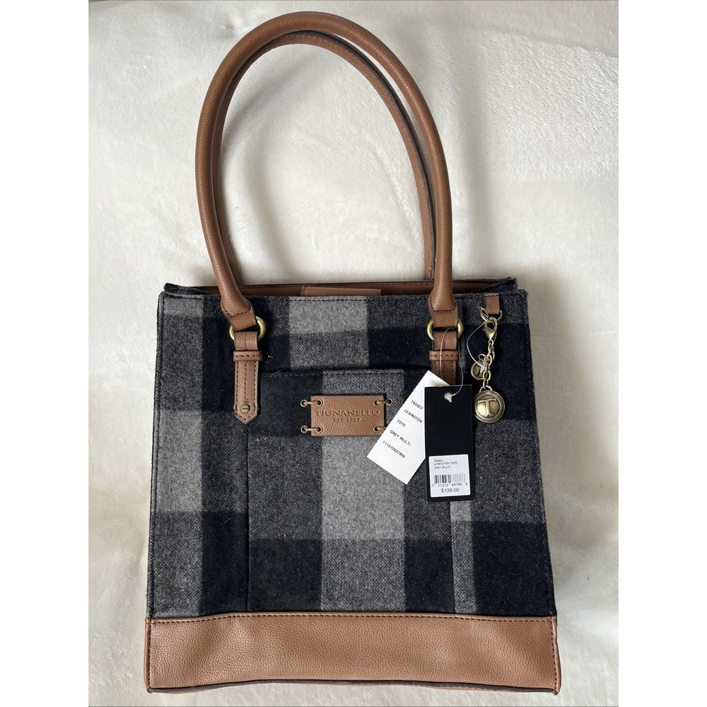 Tignanello Lexington Tote Women's Wool Bag Top Handle Handbag MSRP $139.00 NWT